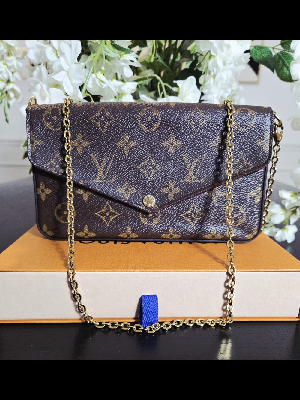 Louis Vuitton Pochette Felicie Monogram Chain Wallet - Brand New